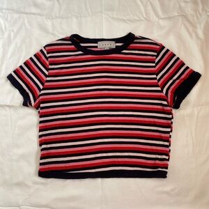 Large cropped 80’s vibe baby tee.